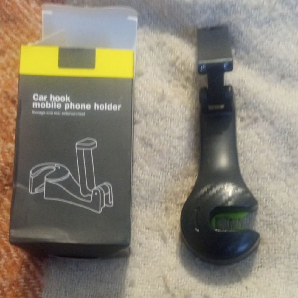 Universal Black Car Hook Mobile Phone Holder